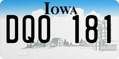 IA license plate DQO181