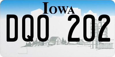 IA license plate DQO202