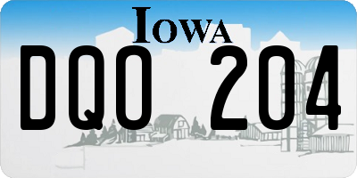 IA license plate DQO204