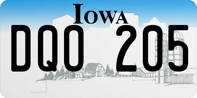 IA license plate DQO205