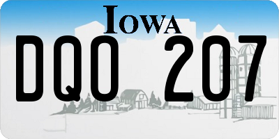 IA license plate DQO207