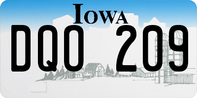 IA license plate DQO209