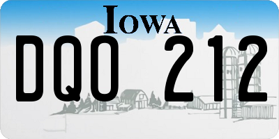 IA license plate DQO212