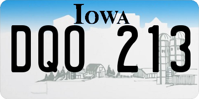 IA license plate DQO213