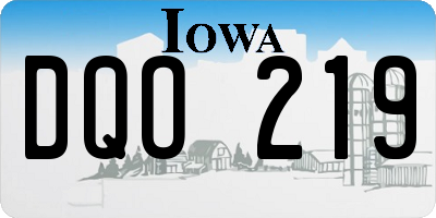 IA license plate DQO219