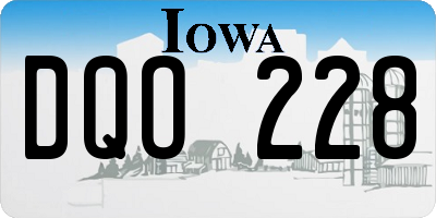 IA license plate DQO228