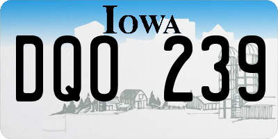 IA license plate DQO239