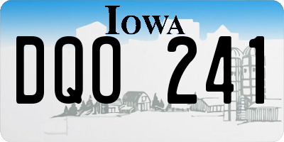IA license plate DQO241
