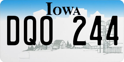IA license plate DQO244