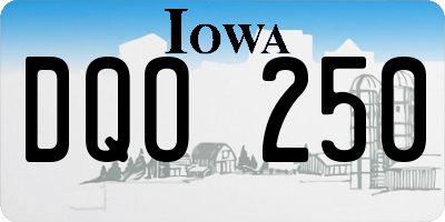 IA license plate DQO250