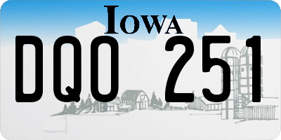 IA license plate DQO251