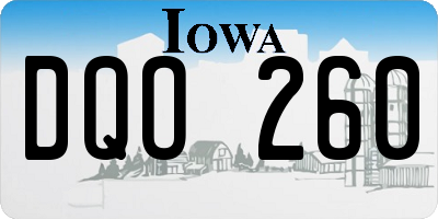 IA license plate DQO260