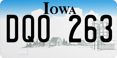IA license plate DQO263
