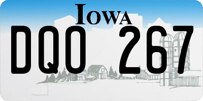 IA license plate DQO267