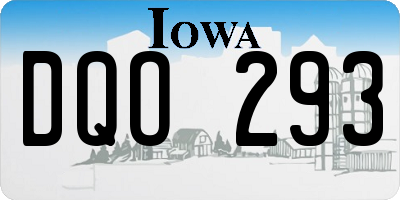 IA license plate DQO293