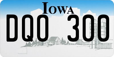 IA license plate DQO300