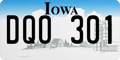 IA license plate DQO301