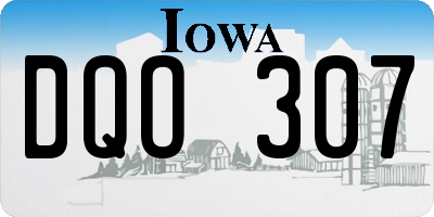 IA license plate DQO307