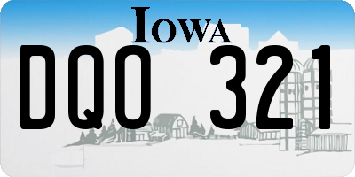 IA license plate DQO321