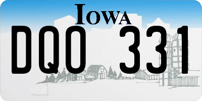 IA license plate DQO331