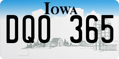 IA license plate DQO365