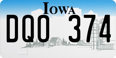 IA license plate DQO374