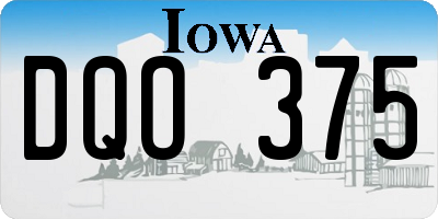IA license plate DQO375