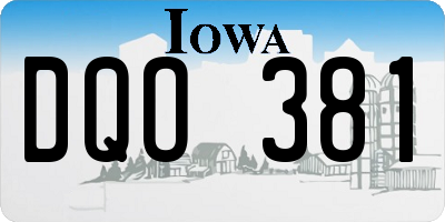 IA license plate DQO381