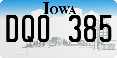 IA license plate DQO385