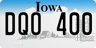 IA license plate DQO400