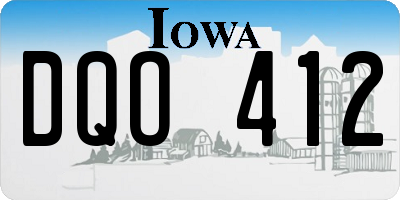 IA license plate DQO412