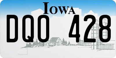 IA license plate DQO428