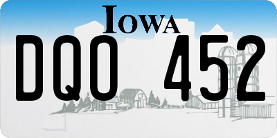 IA license plate DQO452