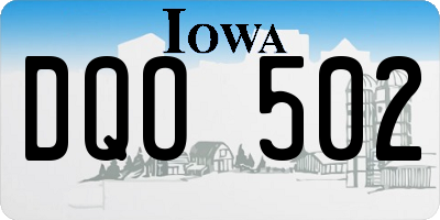 IA license plate DQO502