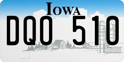 IA license plate DQO510