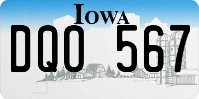 IA license plate DQO567