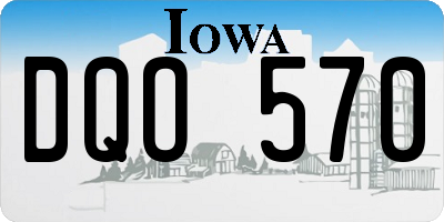 IA license plate DQO570