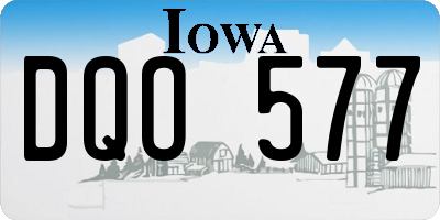 IA license plate DQO577