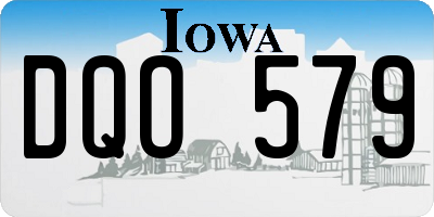 IA license plate DQO579