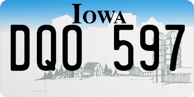 IA license plate DQO597