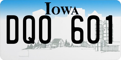 IA license plate DQO601