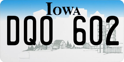 IA license plate DQO602