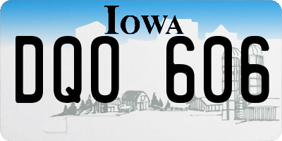 IA license plate DQO606