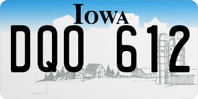 IA license plate DQO612