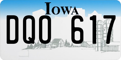 IA license plate DQO617