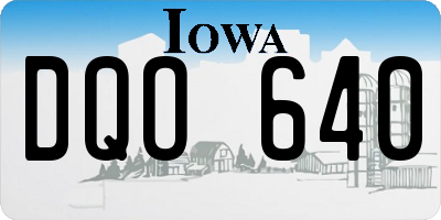 IA license plate DQO640
