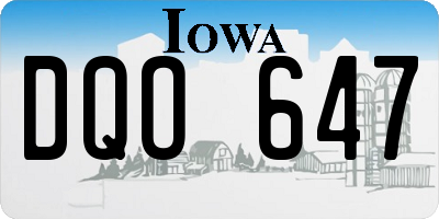 IA license plate DQO647