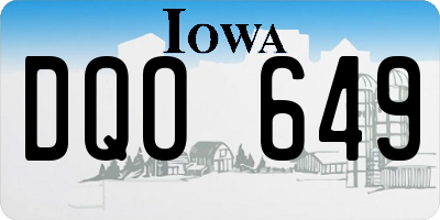 IA license plate DQO649