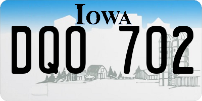 IA license plate DQO702