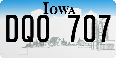 IA license plate DQO707